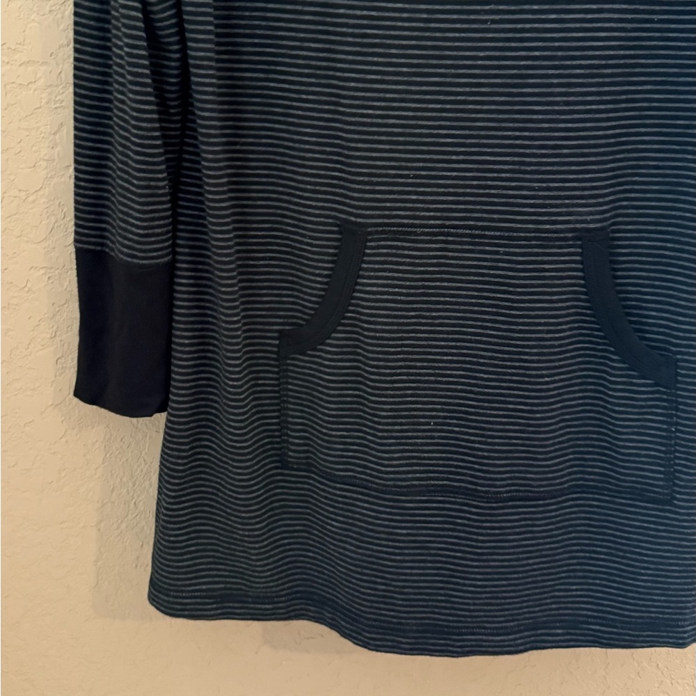 Soma Black Grey Stripe Long Sleeve Tunic Long Sleeve Modal Blend Pajama Top XL - Picture 3 of 7